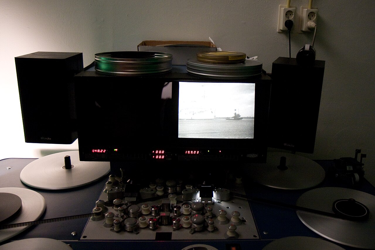 Film editing workstation; contextual photograph, not an LFF work-in-progress presentation. Photo: